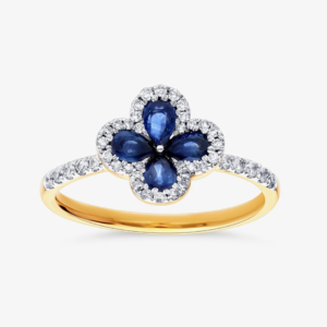 Blue Sapphire Luxe Petal Ring