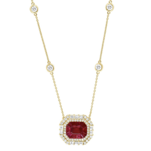 Ruby Halo Necklace