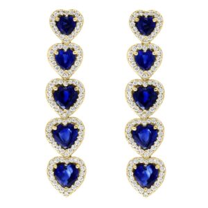 Sapphire Heart Earrings