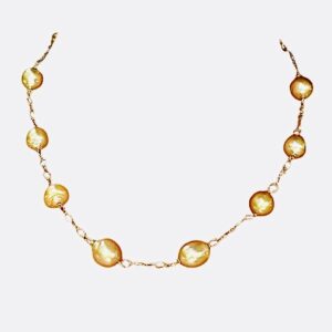 Diamond Golden Pearl Pendant